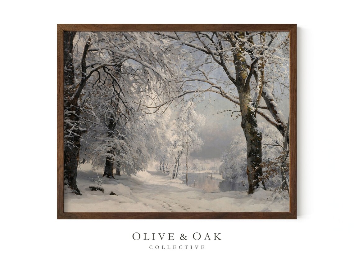 Winter Landscape Snow Painting, Nature Art Print - Image 2