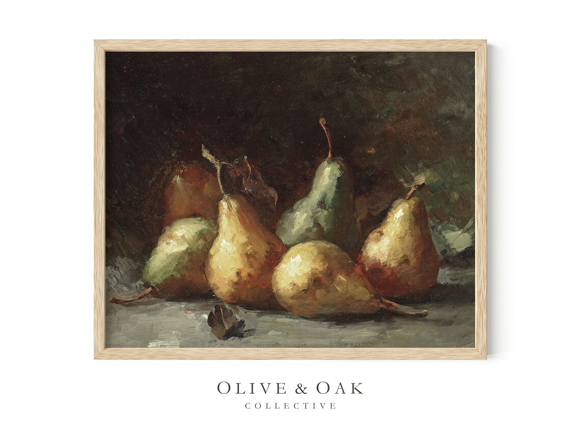 Pear Still Life Painting, Kitchen Decor Art Print - Image 4