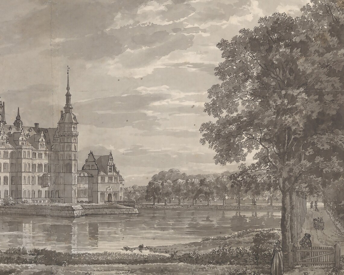 Vintage Architecture Sketch - Antique Castle Art Print - Image 3