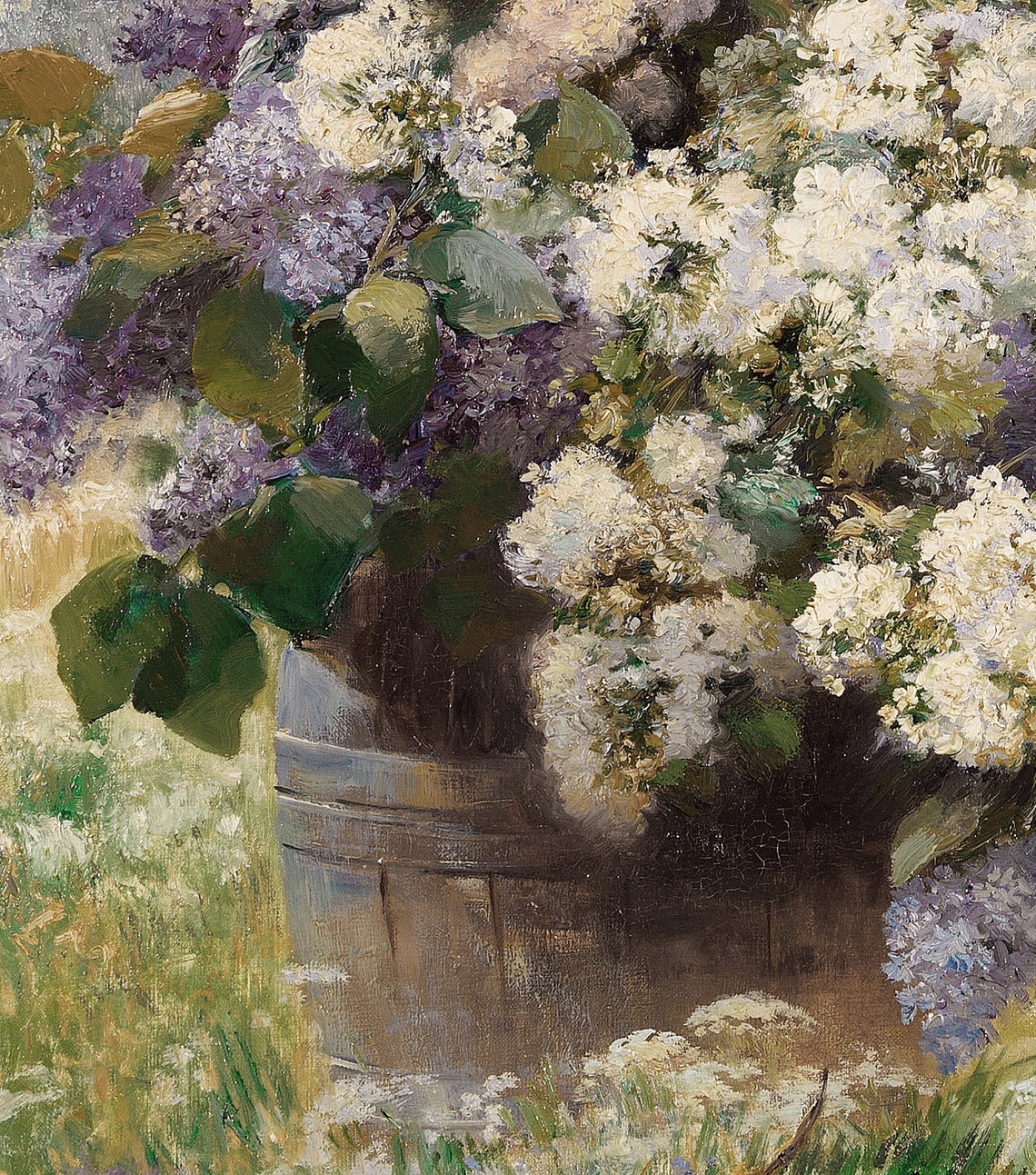 Vintage Lilac Bouquet Floral Painting Art Print - Image 2