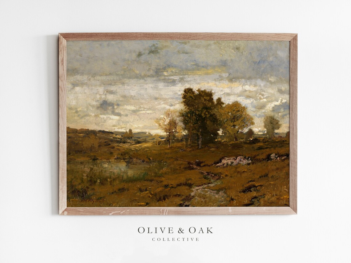 Fall Landscape Painting, Autumn Wall Art Print