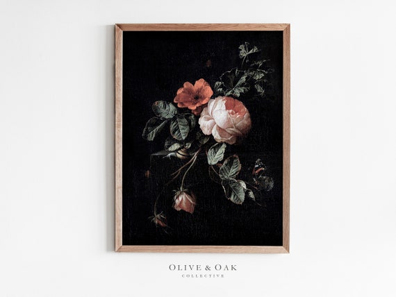 Rose Painting Vintage Botanical Art Print