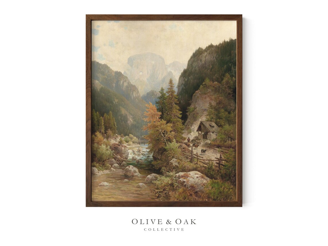 Autumn Muted Landscape Painting, Fall Decor Art Print - Image 4