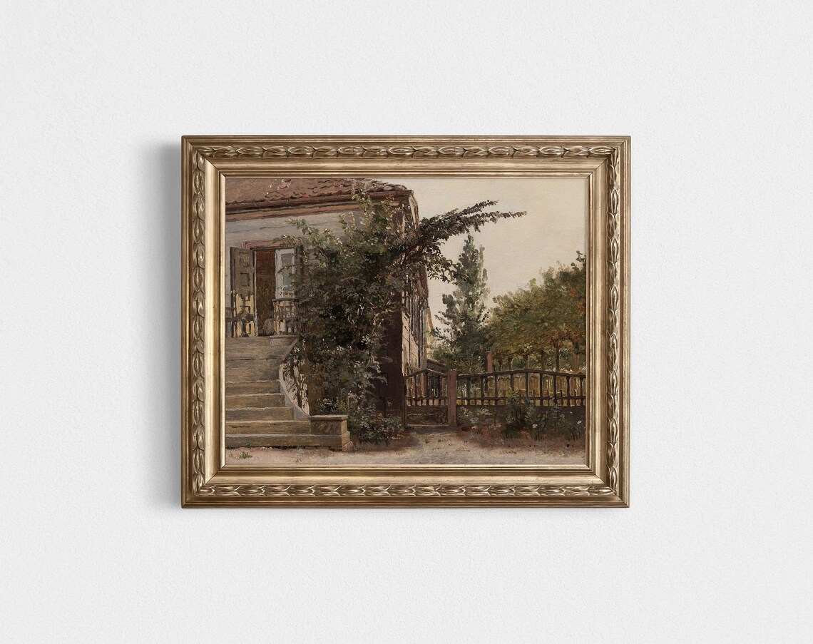 Neutral Cottage Print, Vintage Landscape Art Print - Image 3