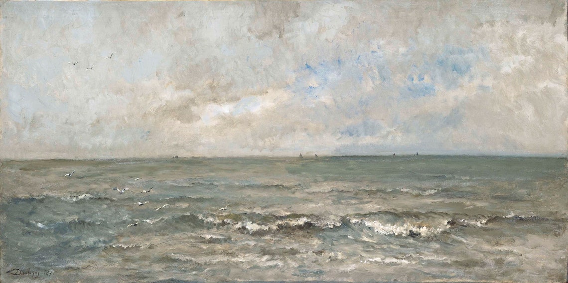 Vintage Ocean Seascape Art Print, Coastal Decor - Image 2