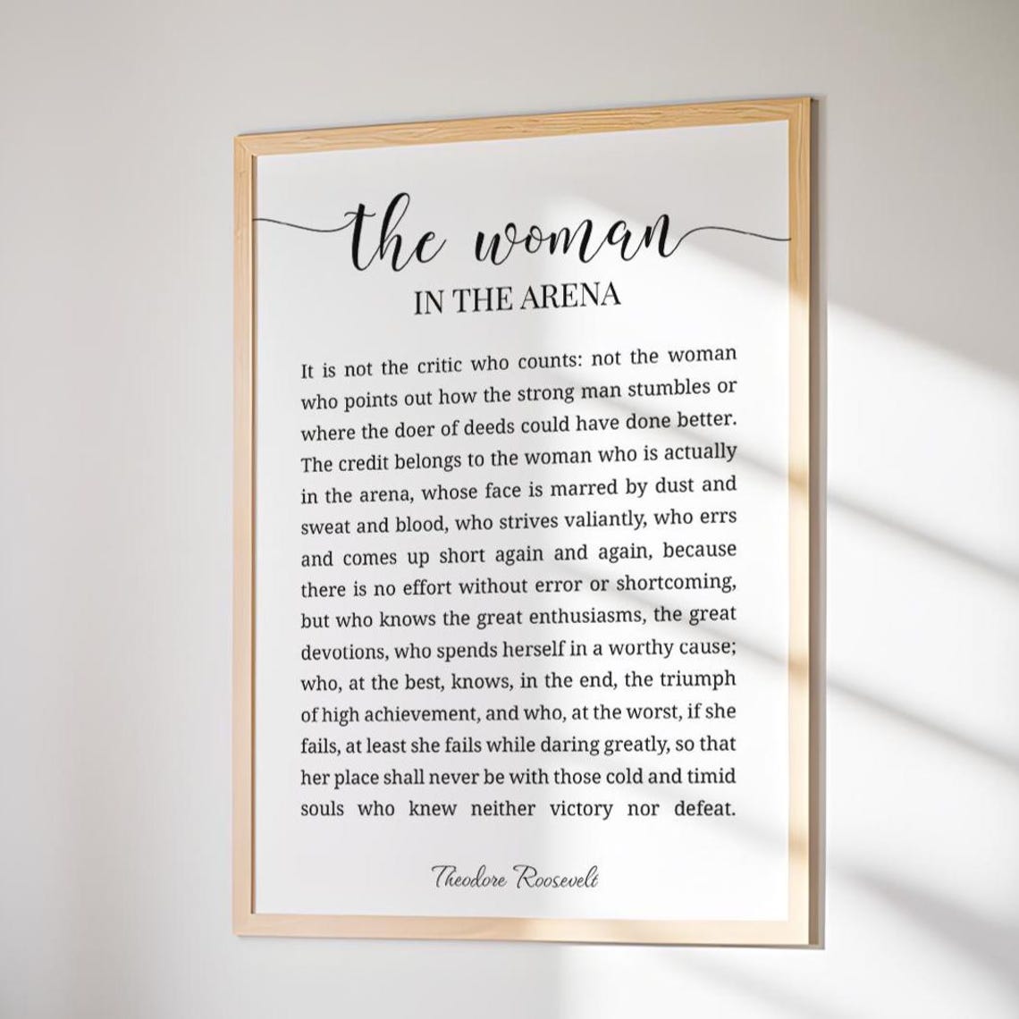Woman In The Arena Wall Art Daring Greatly Decor Empowered Women Print Theodore Roosevelt