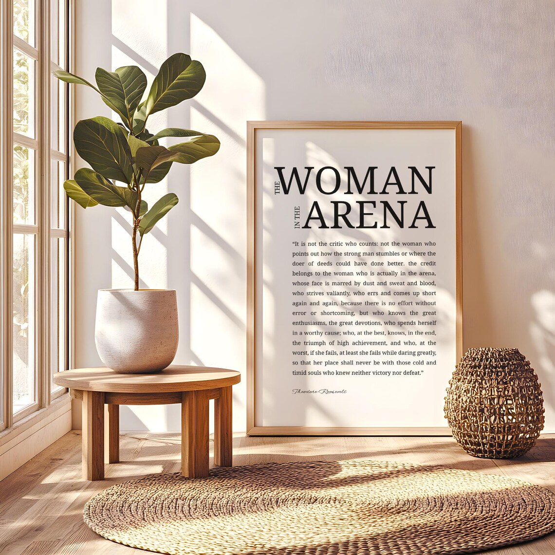 The Woman In The Arena Theodore Roosevelt Empowerment Quote Poster - Image 2