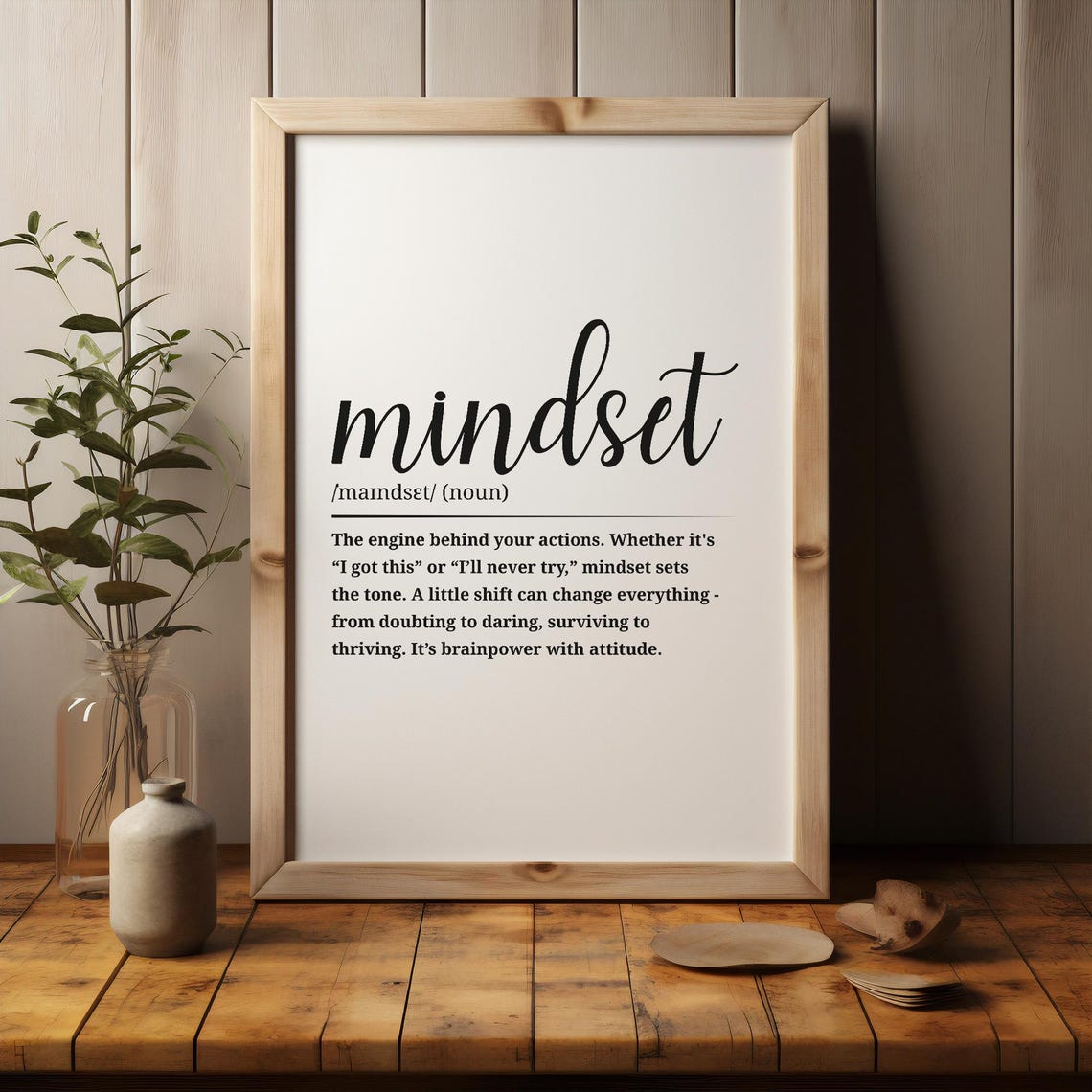 Mindset Definition Script Typography Growth Word Art Quote Poster - Image 3