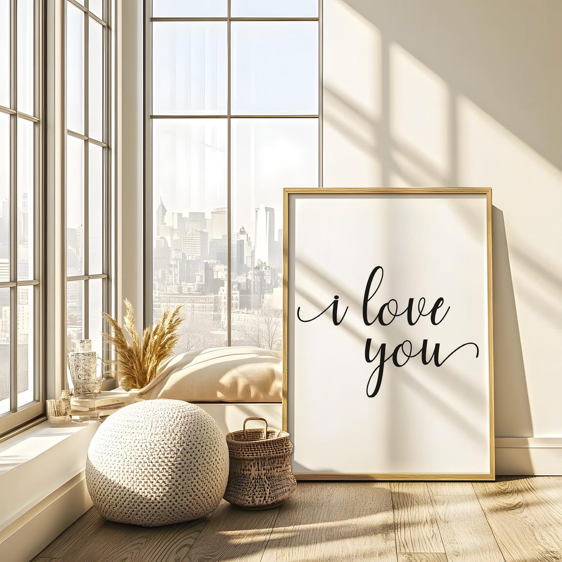 I Love You Script Typography Minimalist Romantic Bedroom Quote Poster - Image 6