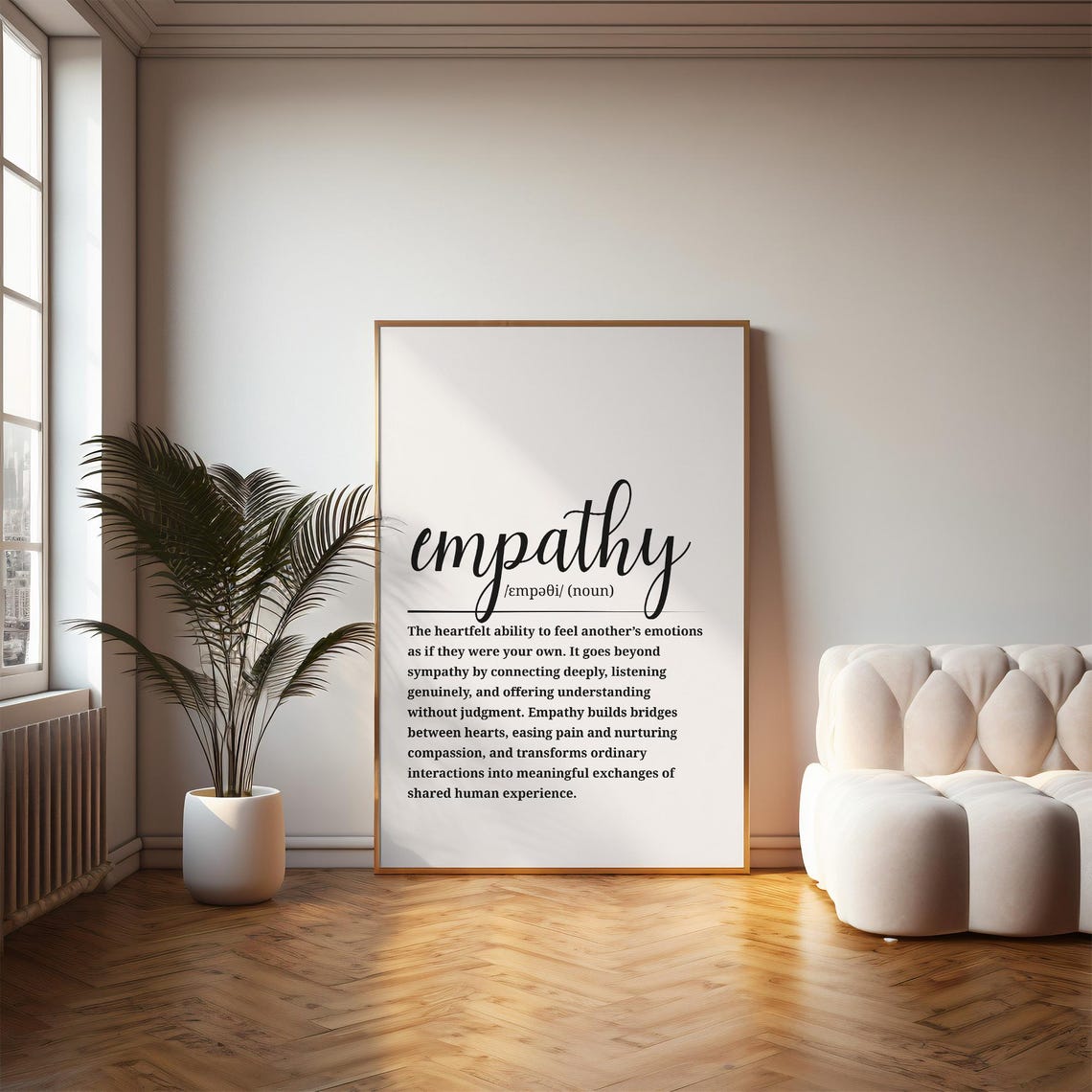 Empathy Definition Compassion Understanding Wall Art Black And White Inspirational Quote Decor - Image 6