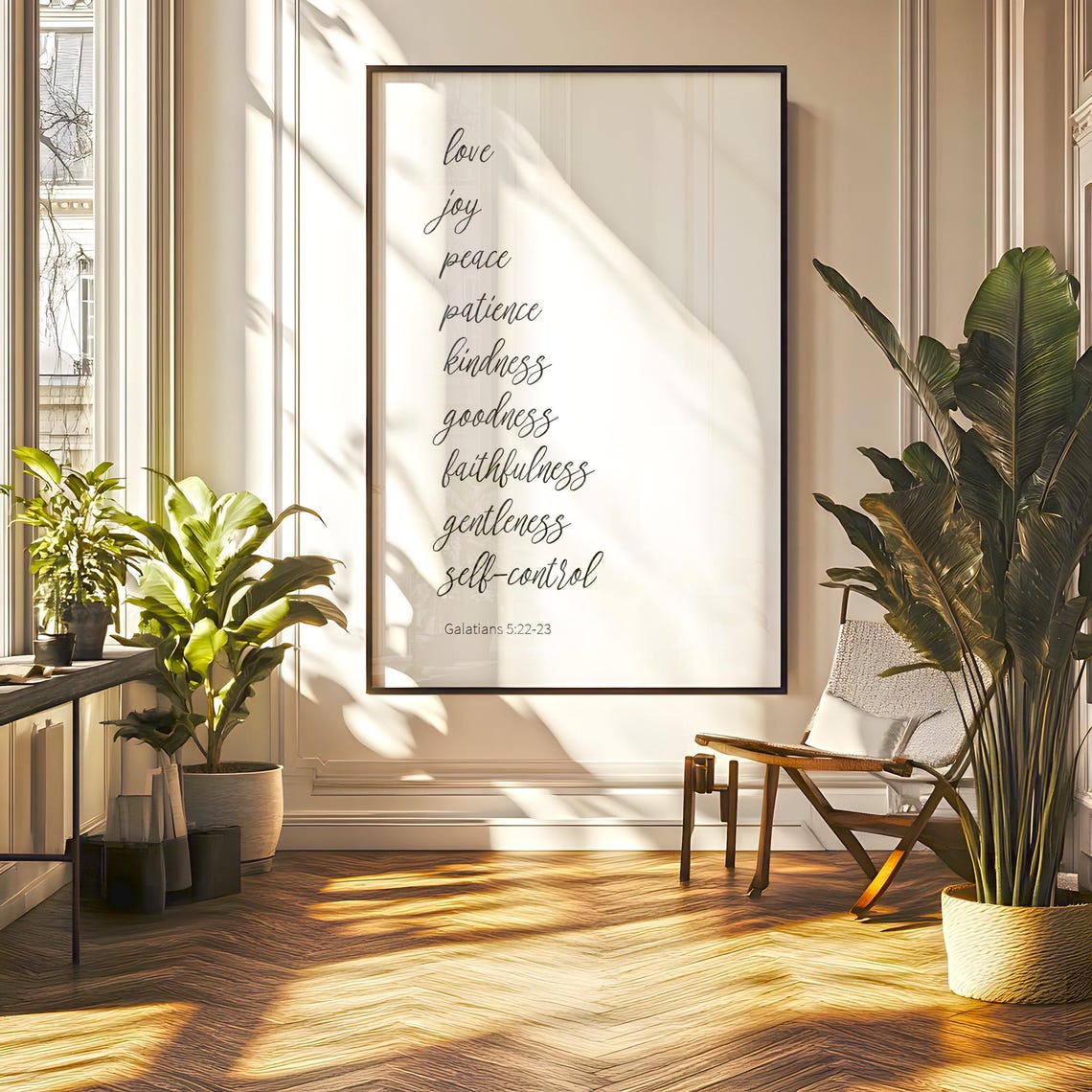 Fruits Of The Spirit Galatians 5:22-23 Calligraphy Script Poster - Image 6