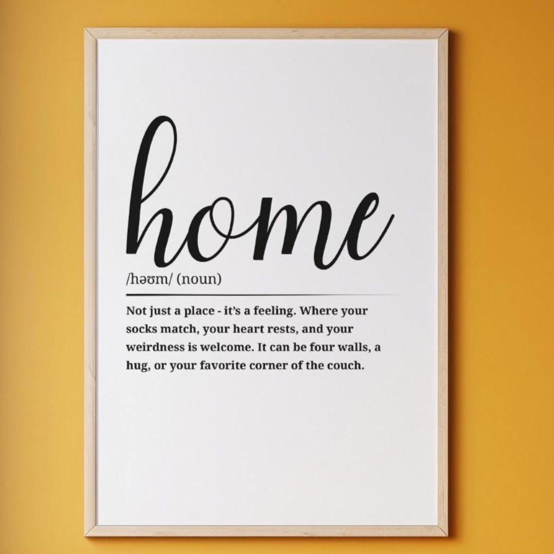 Home Dictionary Definition Warm Heartfelt Family Quote Wall Art