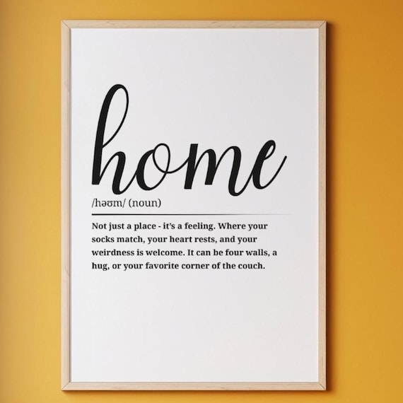 Home Dictionary Definition Warm Heartfelt Family Quote Wall Art