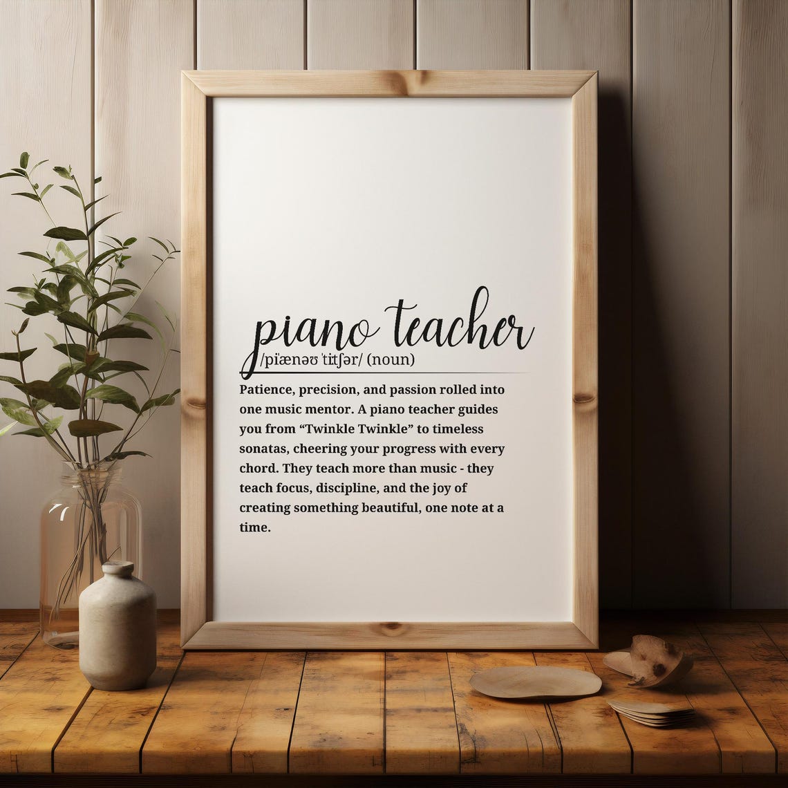 Piano Teacher Definition Script Typography Music Mentor Gift Poster - Image 3
