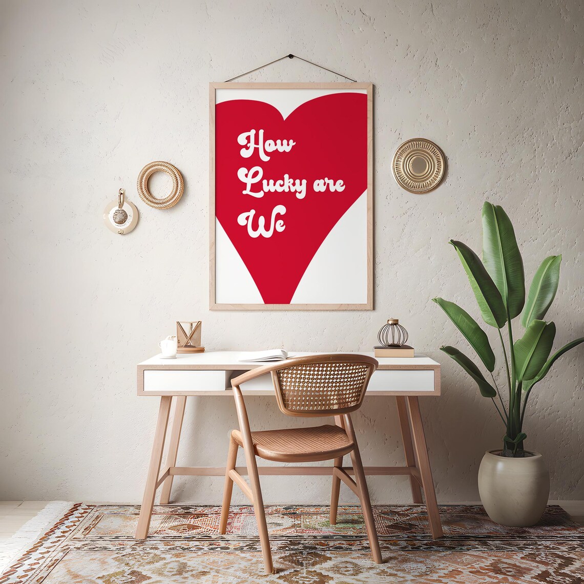 How Lucky Are We, Red Heart Bedroom Decor - Image 3