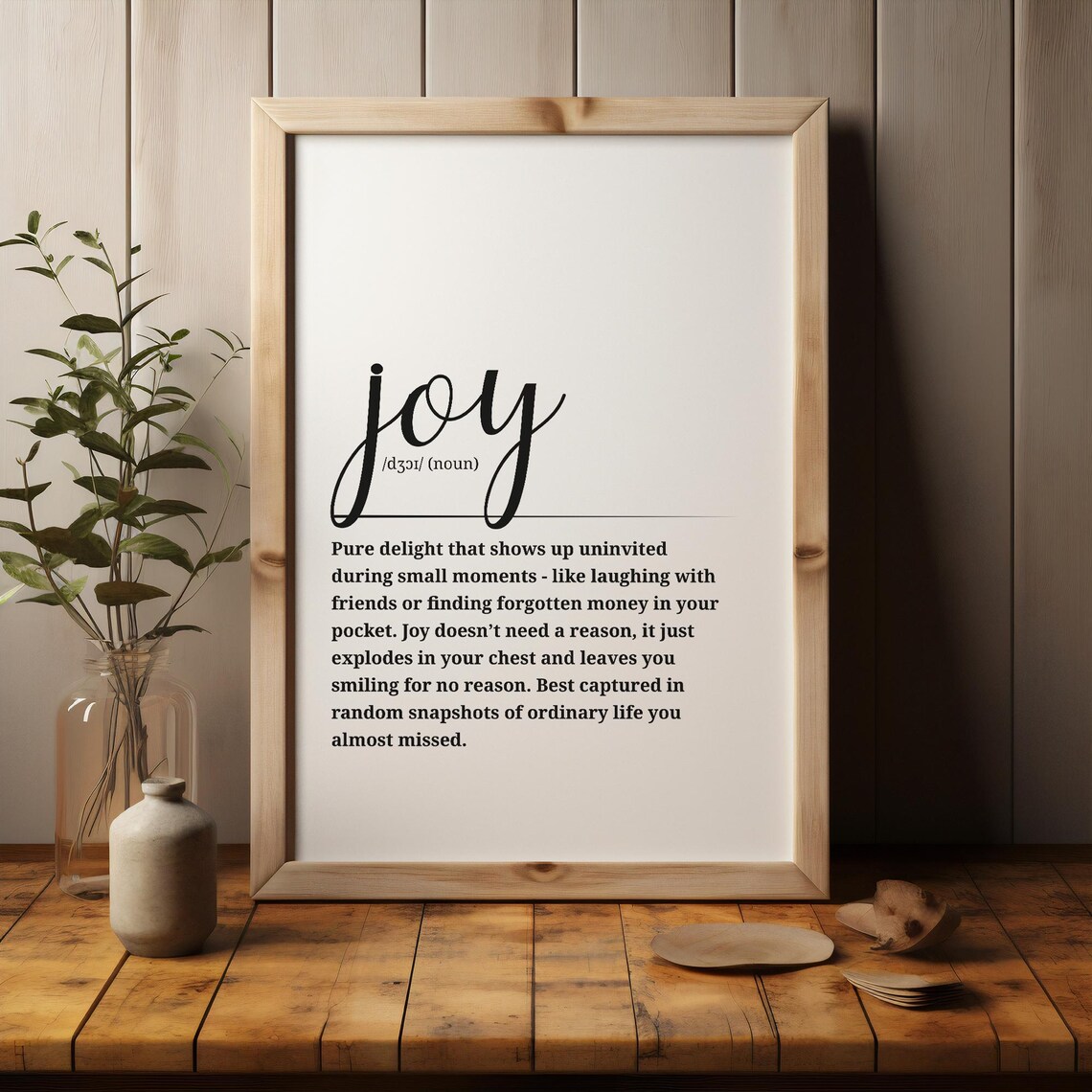 Joy Dictionary Definition Funny Noun Script Typography Wall Decor Poster