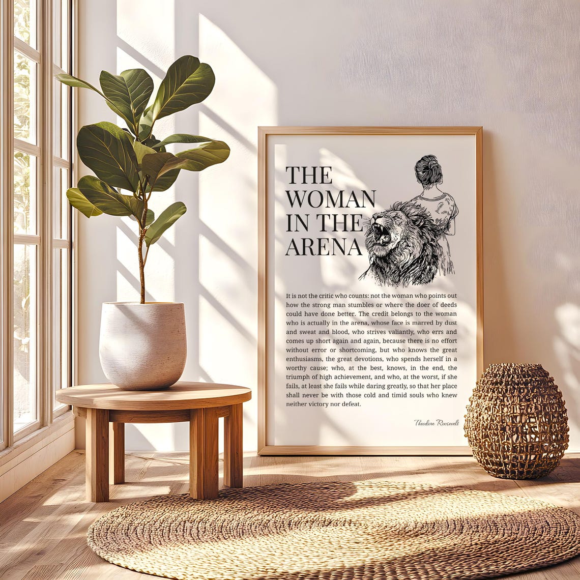 Woman In The Arena Art Print, Feminist Quote - Image 2