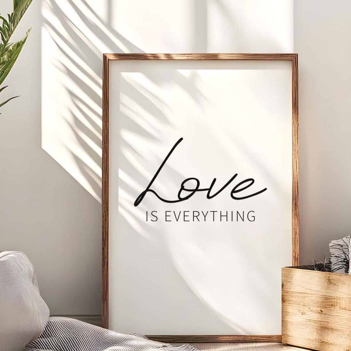 Love Is Everything Script Lettering Romantic Quote Decor Poster