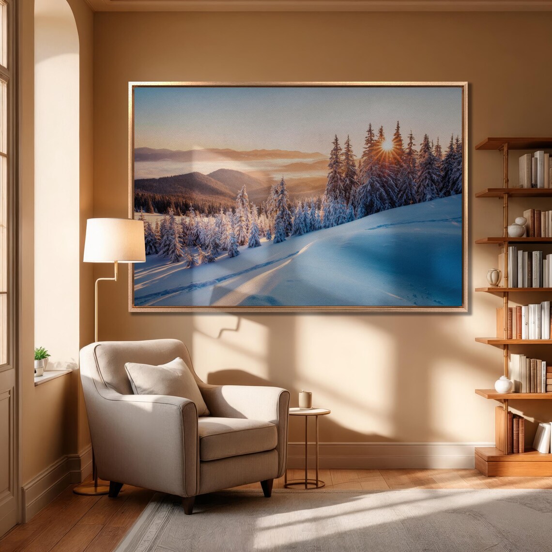 Snowy Spruce Trees Winter Morning Mountain Valley Photography Print - Image 4