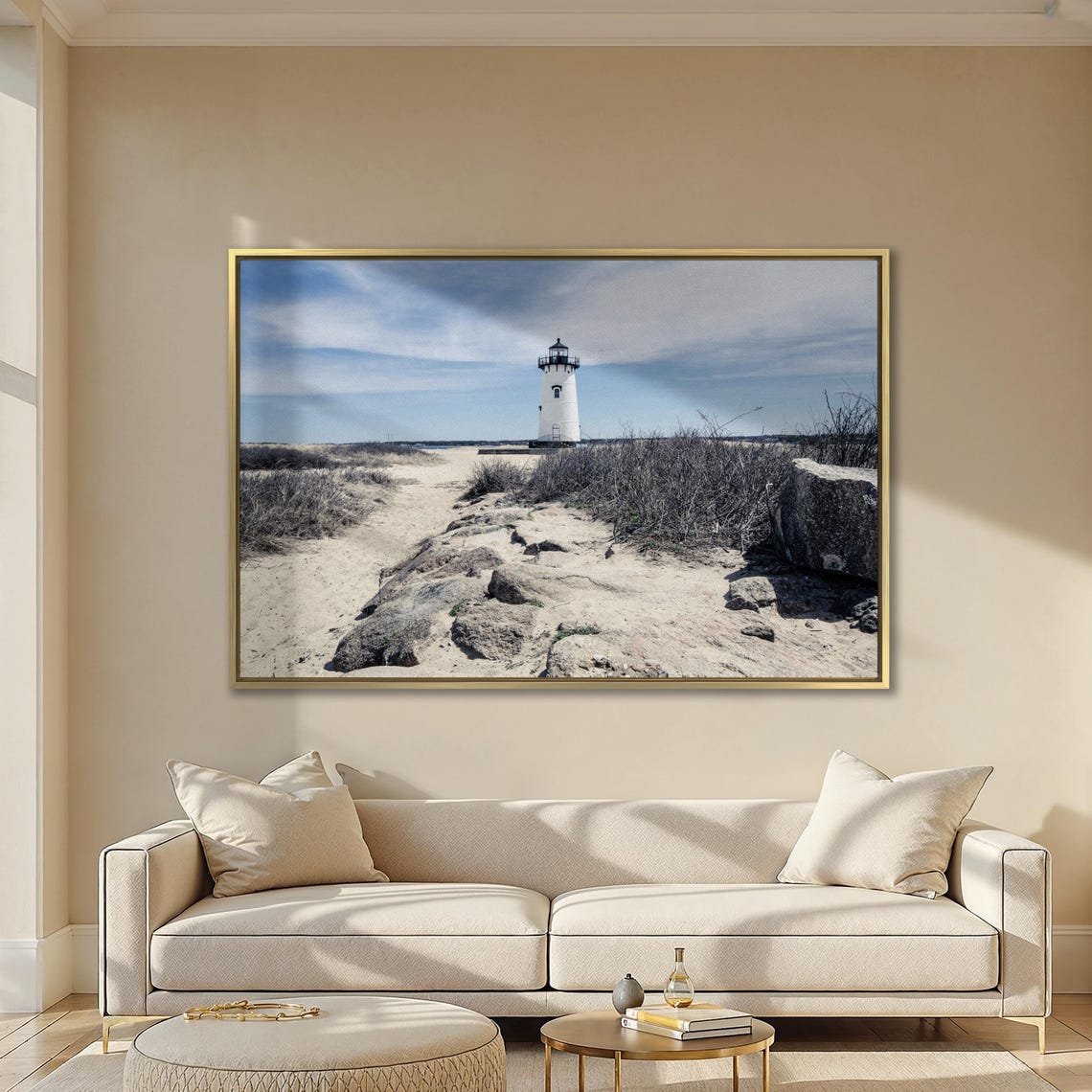 Edgartown Lighthouse Large Wall Art On Marthas Vineyard Print In Massachusetts Wall Art Decor Rugged Atlantic Beaches Decor - Image 3