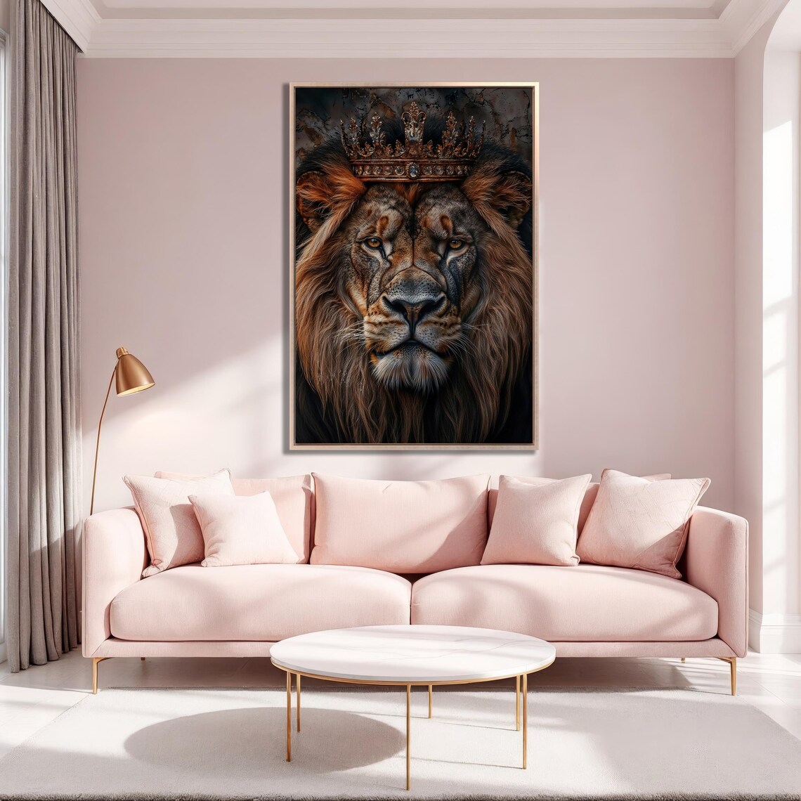 Majestic Lion Portrait Wall Art Animal Painting Print Luxury Wall Decor King Of The Jungle Poster Ready To Hang Animals Lover Gift - Image 2