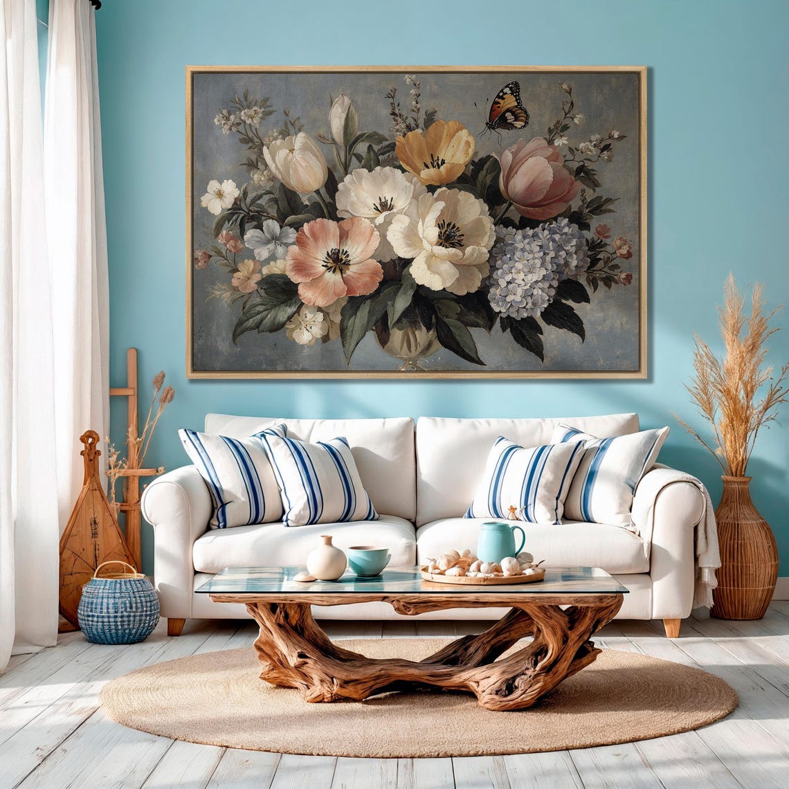 Dutch Floral Still Life With Butterfly Vintage Botanical Poster - Image 4