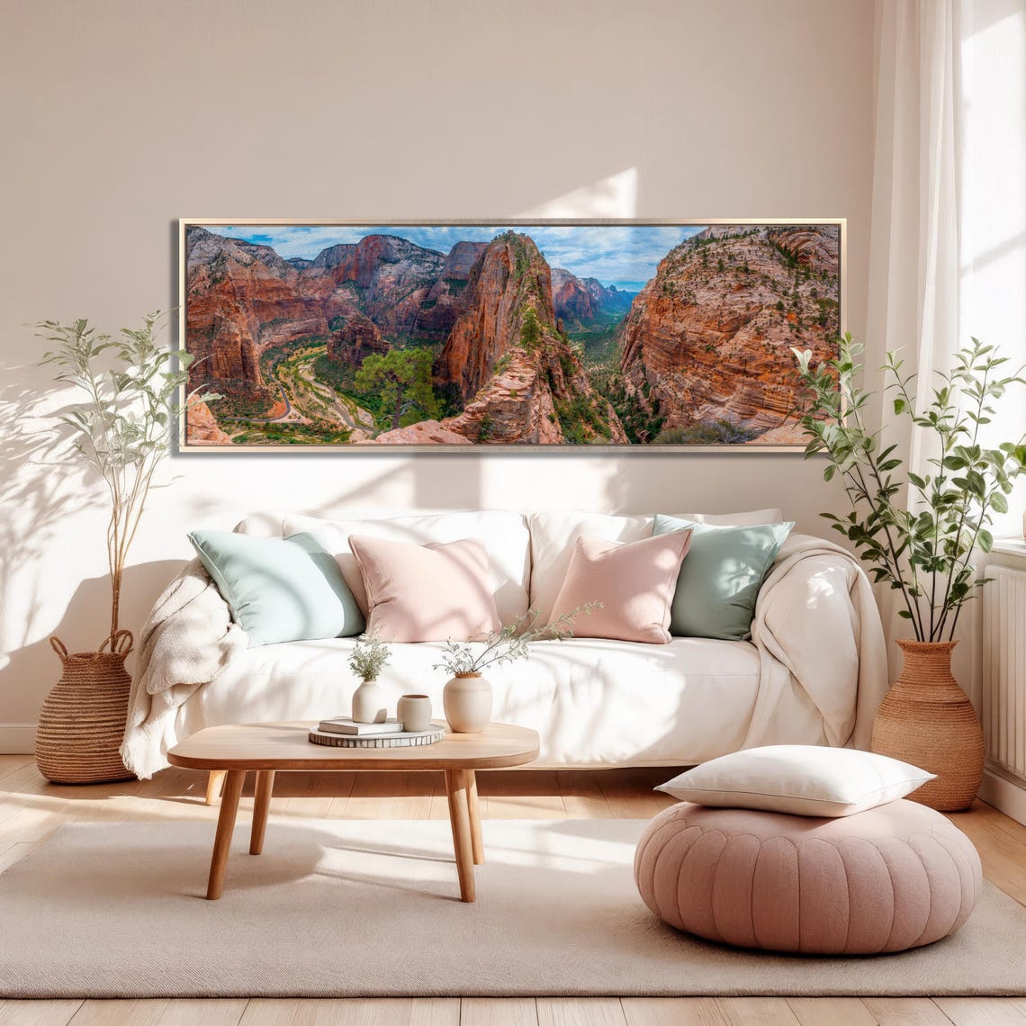 Panoramic Of The Zion Canyon Wall Art Trail Angels Landing Print Mountain In Zion National Park Utah United States Wall Art Decor - Image 4