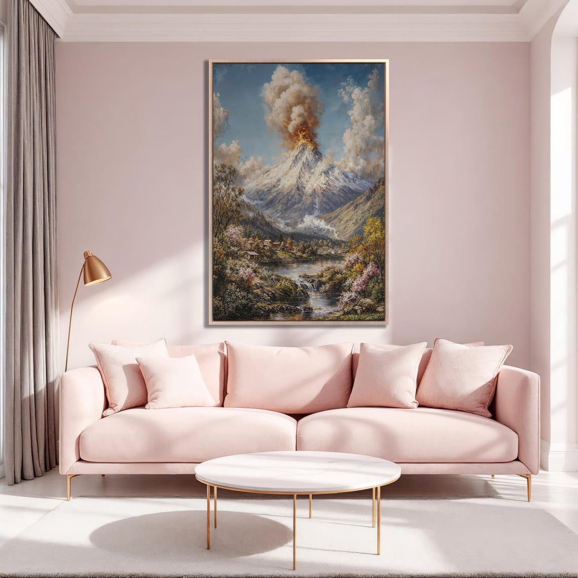 Volcanic Eruption Dramatic Landscape Mountain Art Framed Print Wall Art Rustic Nature Art Large Wall Art Ready To Hang - Image 5