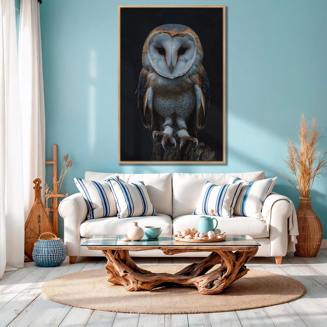 Barn Owl Intense Gaze On Black Background Dramatic Portrait Poster - Image 4