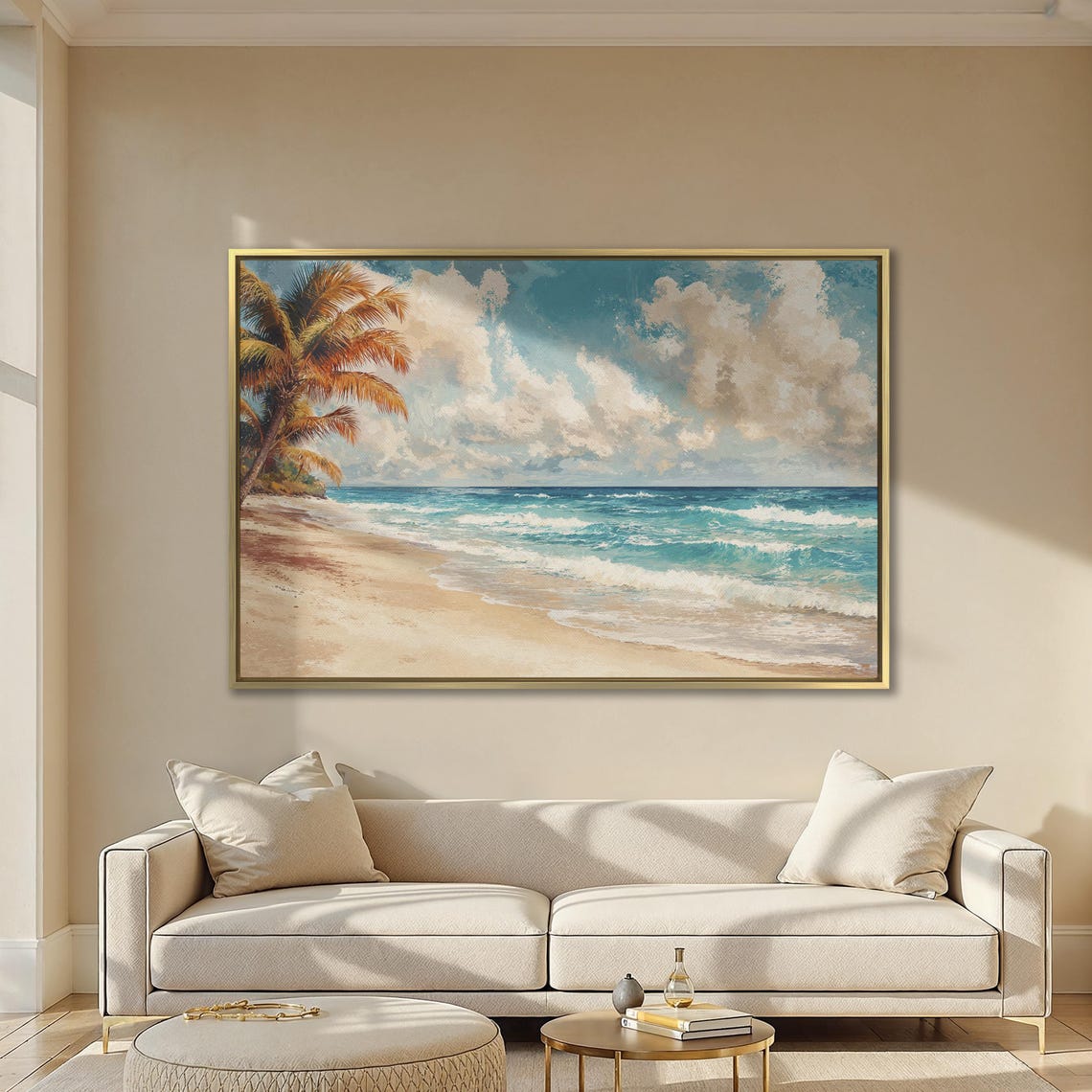 Tropical Palm Beach With Turquoise Waves and White Sand Poster - Image 2