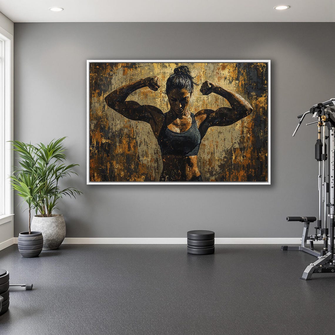 Fitness Motivation Framed Art Female Athlete Painting Print Strong Woman Wall Art Gym Decor Sports Poster Ready To Hang Gift - Image 5