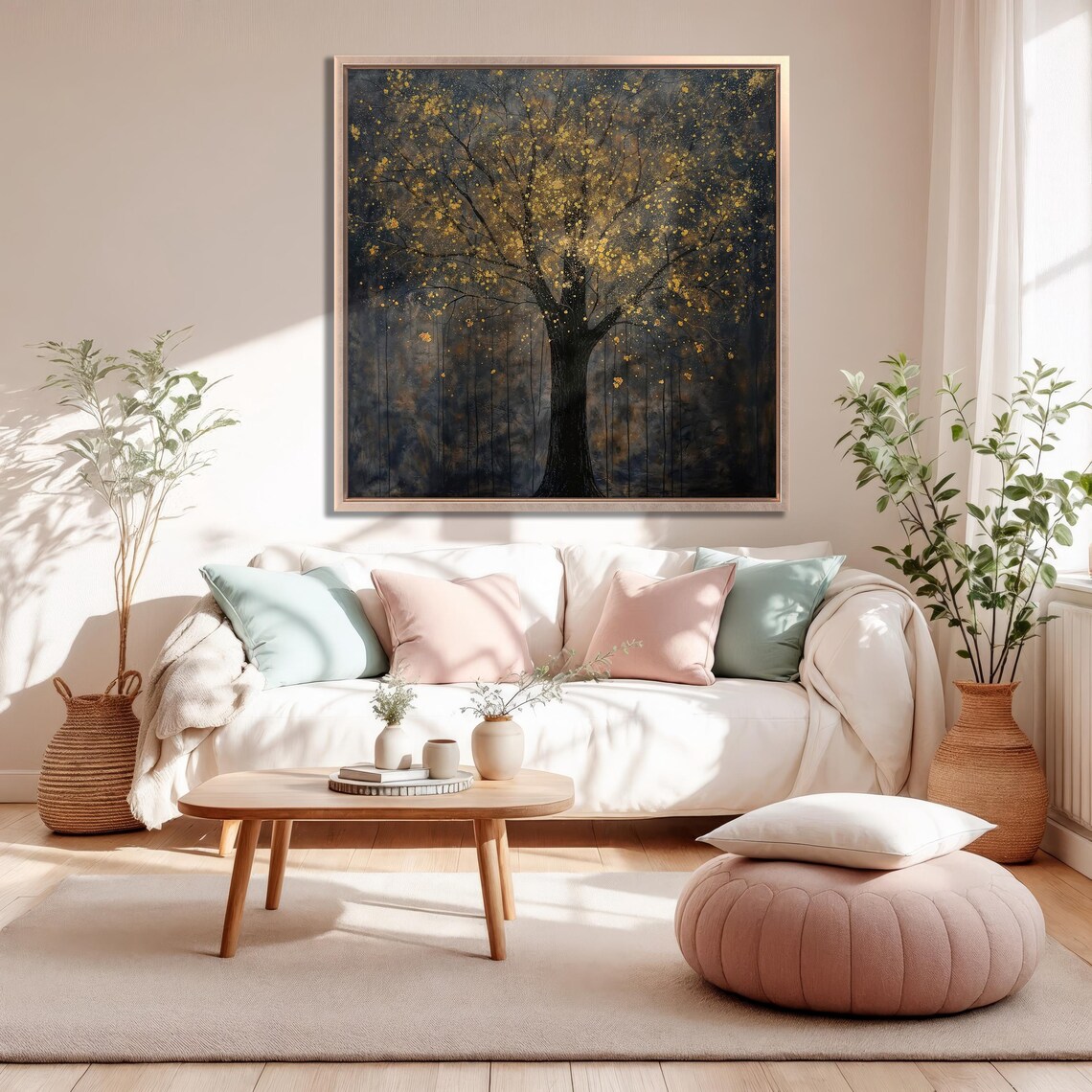 Black Tree Abstract Gold Splash Wall Art Print - Image 3