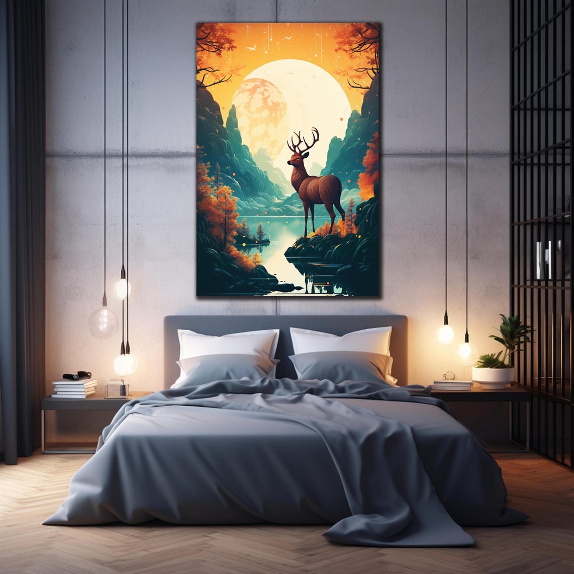 Stag Wall Art Tempered Glass Wall Art Glass Printing Large Wall Art Animal Glass Ornament Deer Art Print Deer Glass Art Deer Painting - Image 2