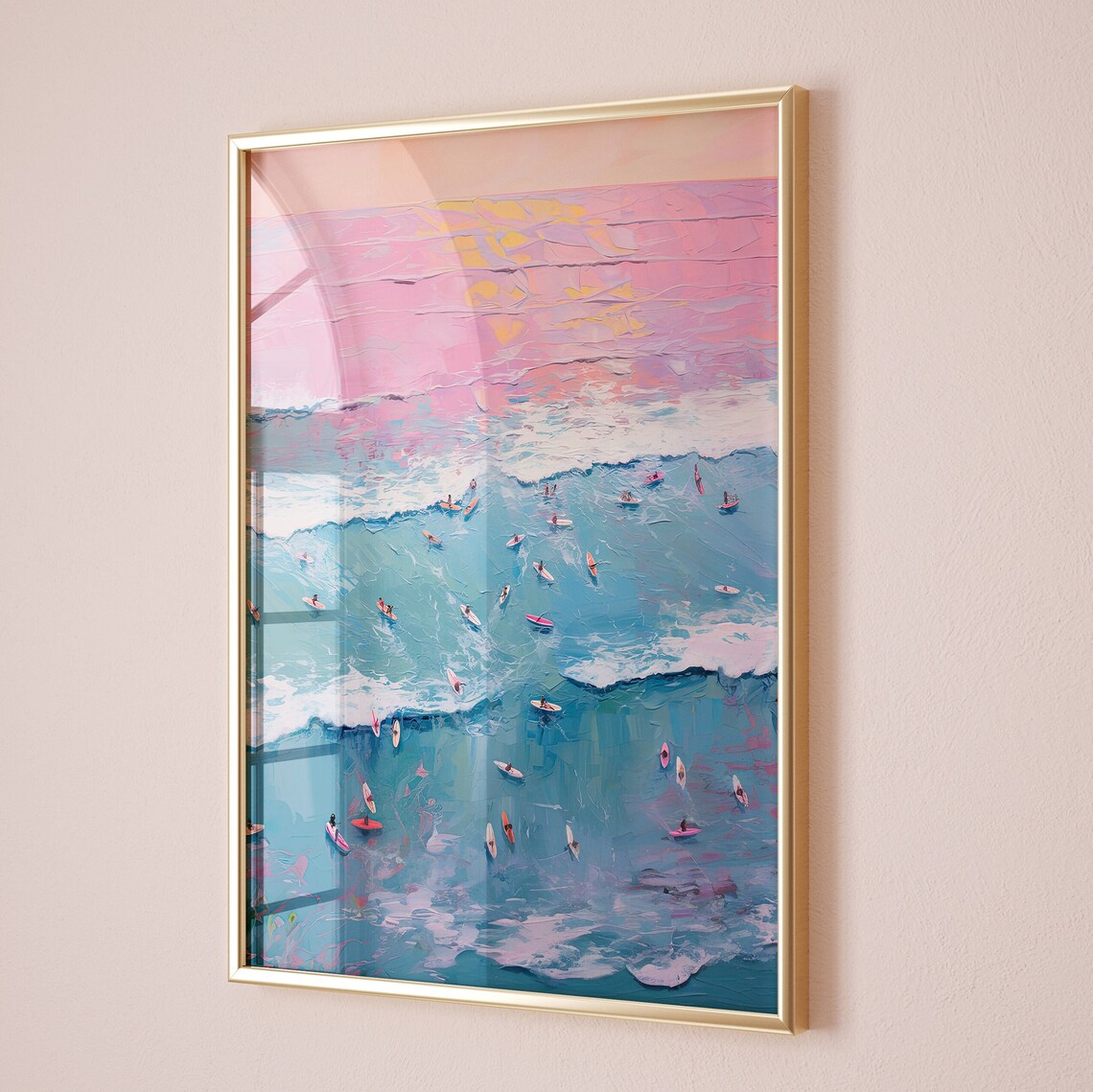 Vintage Surf Poster, Coastal Beach Wall Art Print