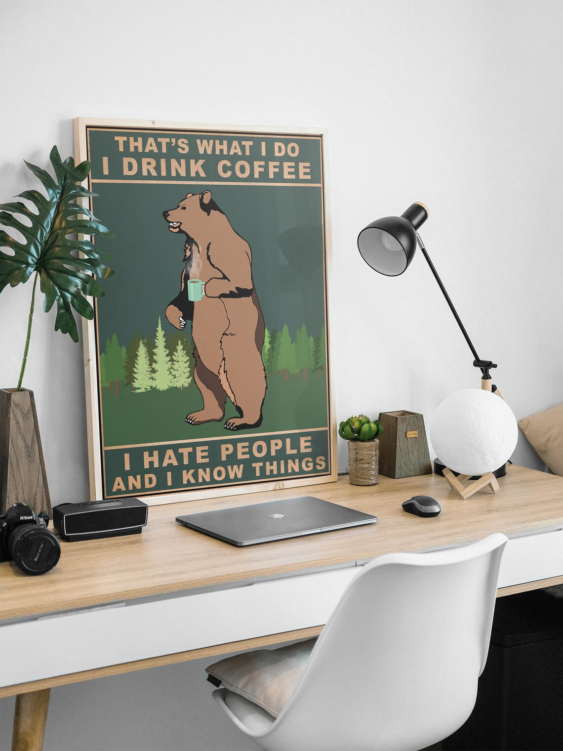 Coffee Bear Kitchen Comedy Animal Art Print - Image 2