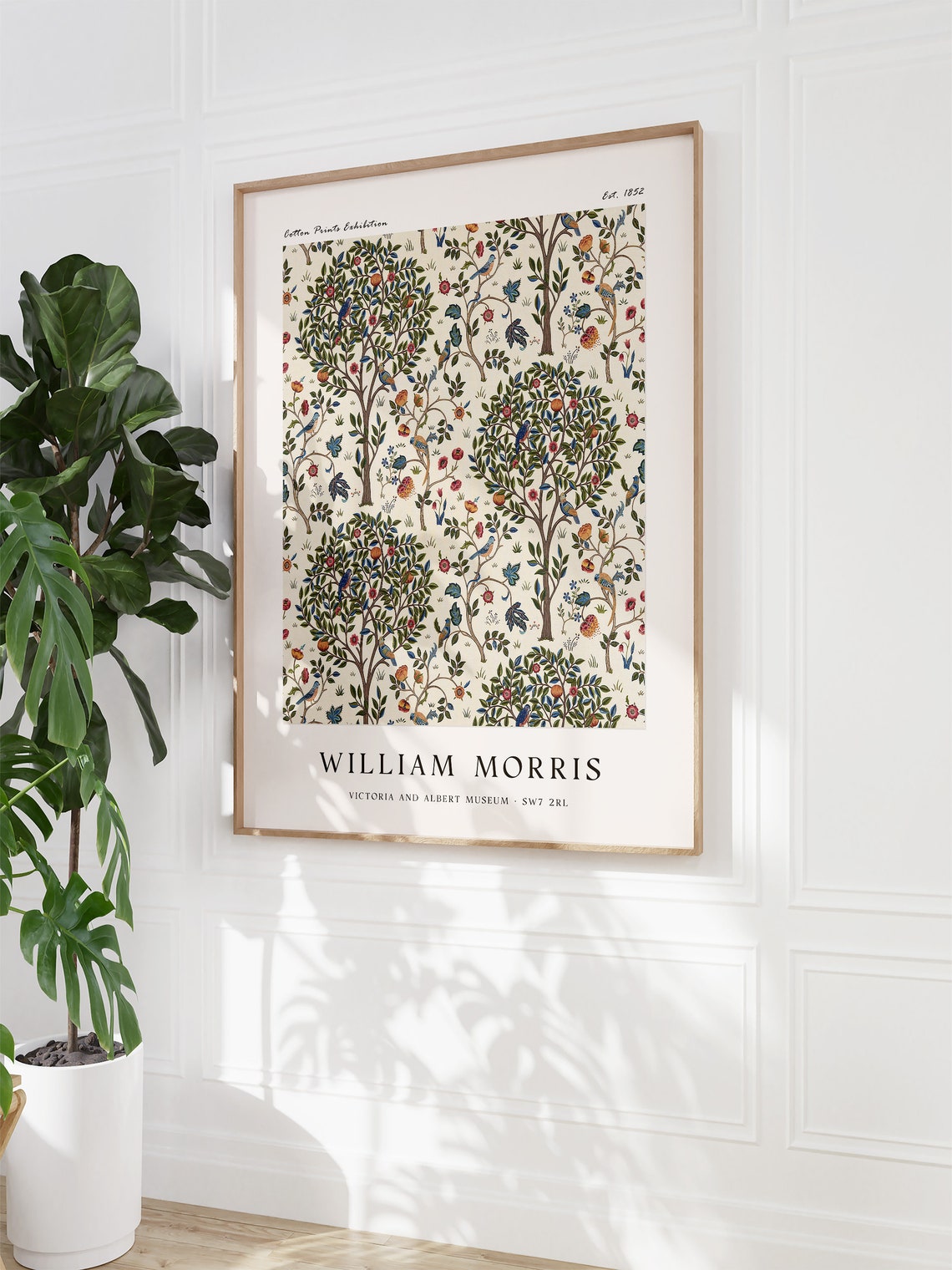 William Morris Fruit Trees Birds Cotton Prints Exhibition Poster - Image 2