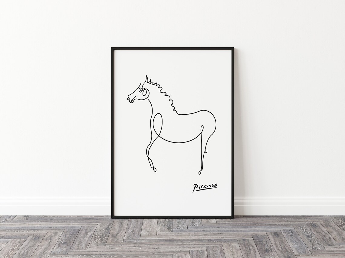 Picasso Horse Line Art Poster Horse Art Minimalist Decor Animal Wall Art Fashion Print Animal Gift Line Art Print Gift A1a2a3a4 - Image 2