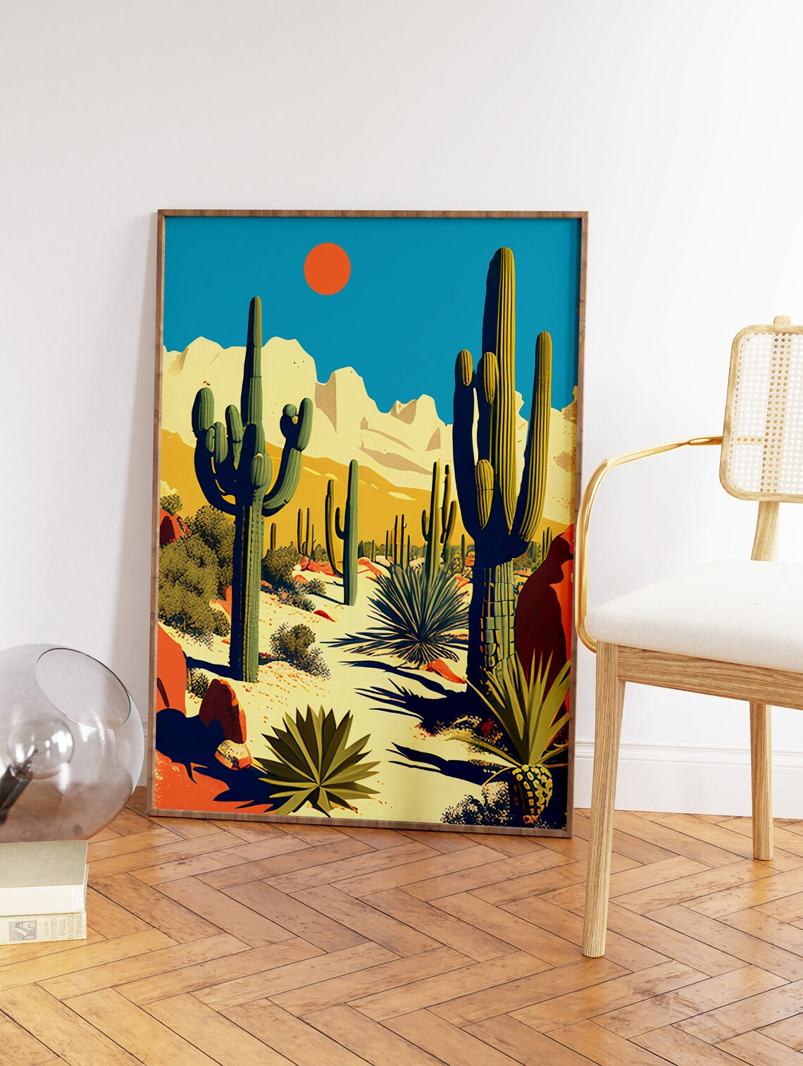 Saguaro Cactus Desert Sunset Southwestern Landscape Art Poster - Image 2