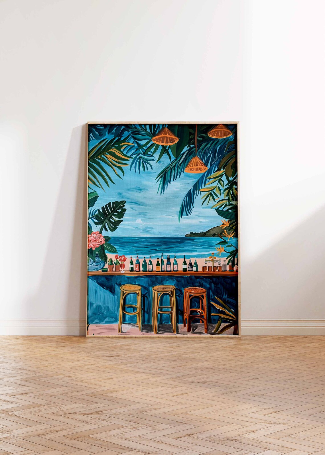Caribbean Beach Bar Tropical Cocktail Poster - Image 2