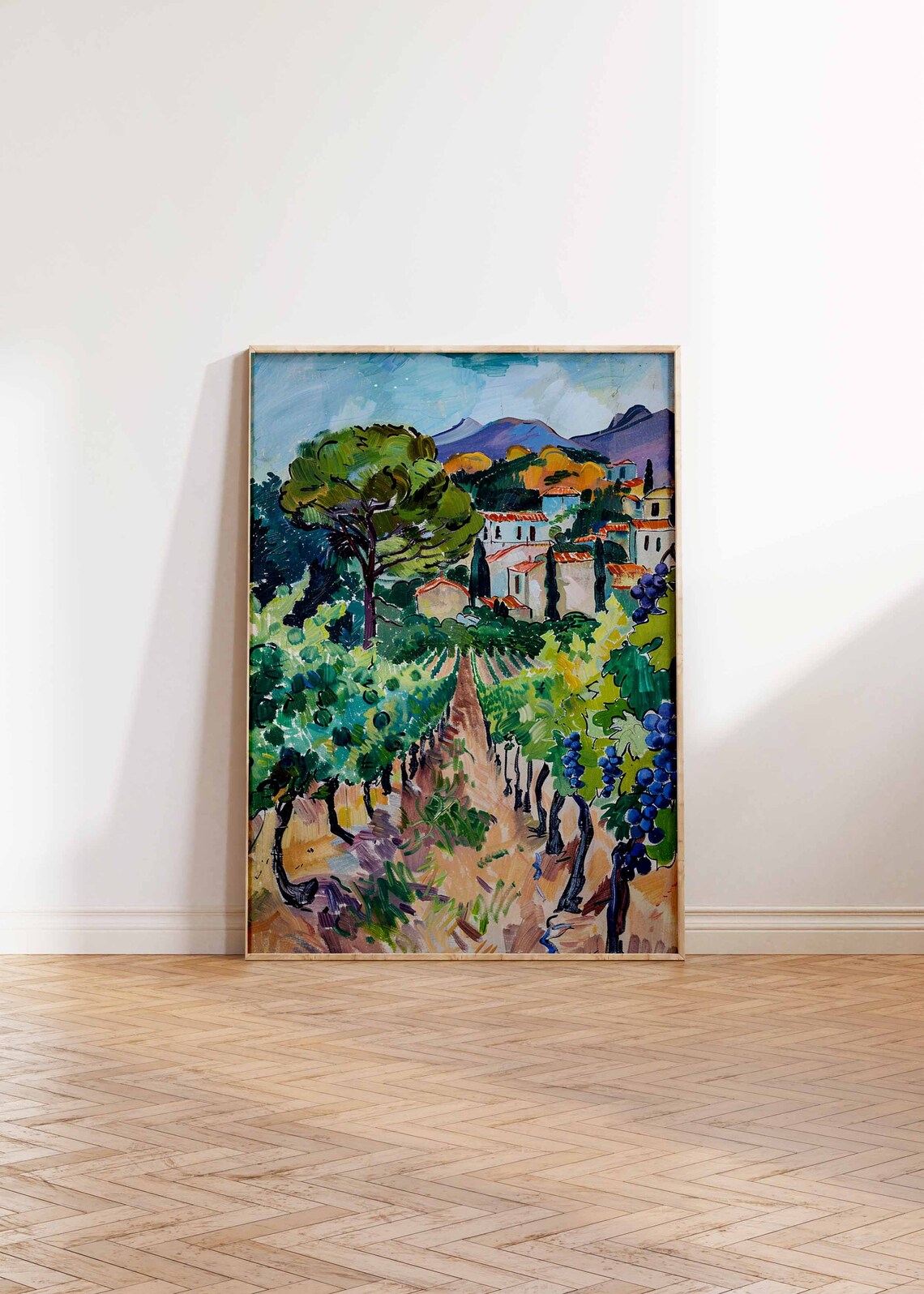 Fauvist Vineyard Village Bold Color Harvest Countryside Art Poster - Image 2