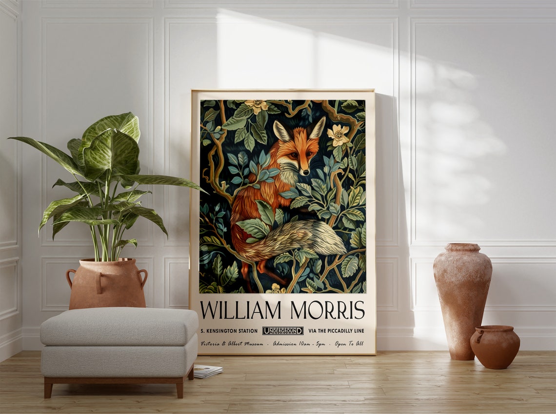 William Morris Fox Woodland London Underground Exhibition Poster - Image 3