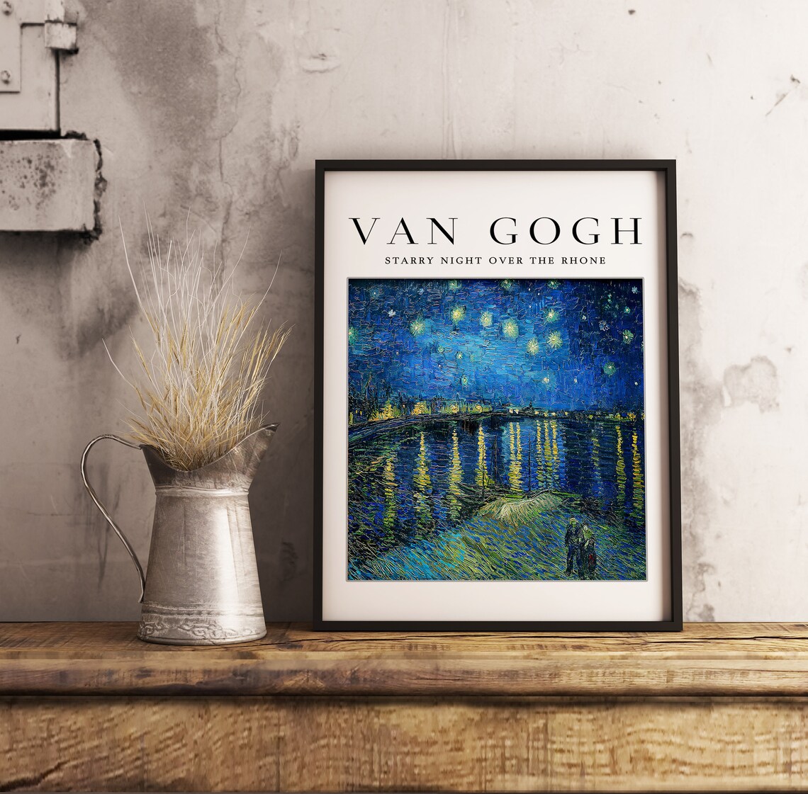 Van Gogh Starry Night Over the Rhone Gallery Exhibition Art Print - Image 3