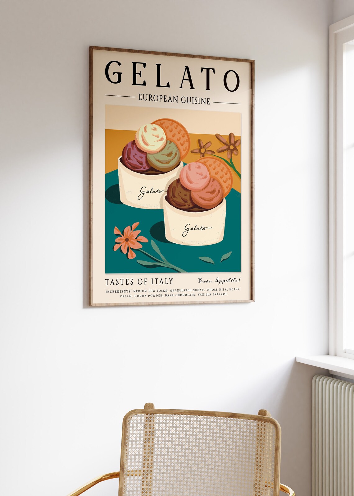 Gelato Italian Food Art Poster for Kitchen Decor - Image 3