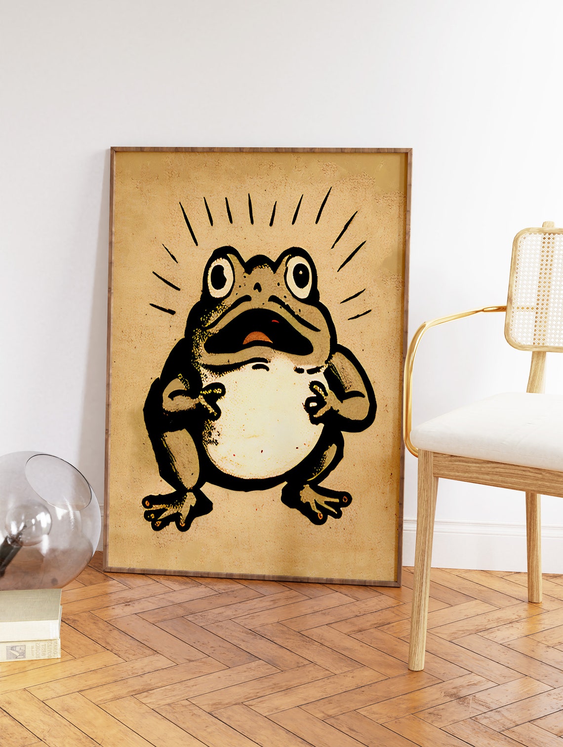 Shocked Frog Japanese Ukiyo E Style Vintage Animal Art Poster - Image 2