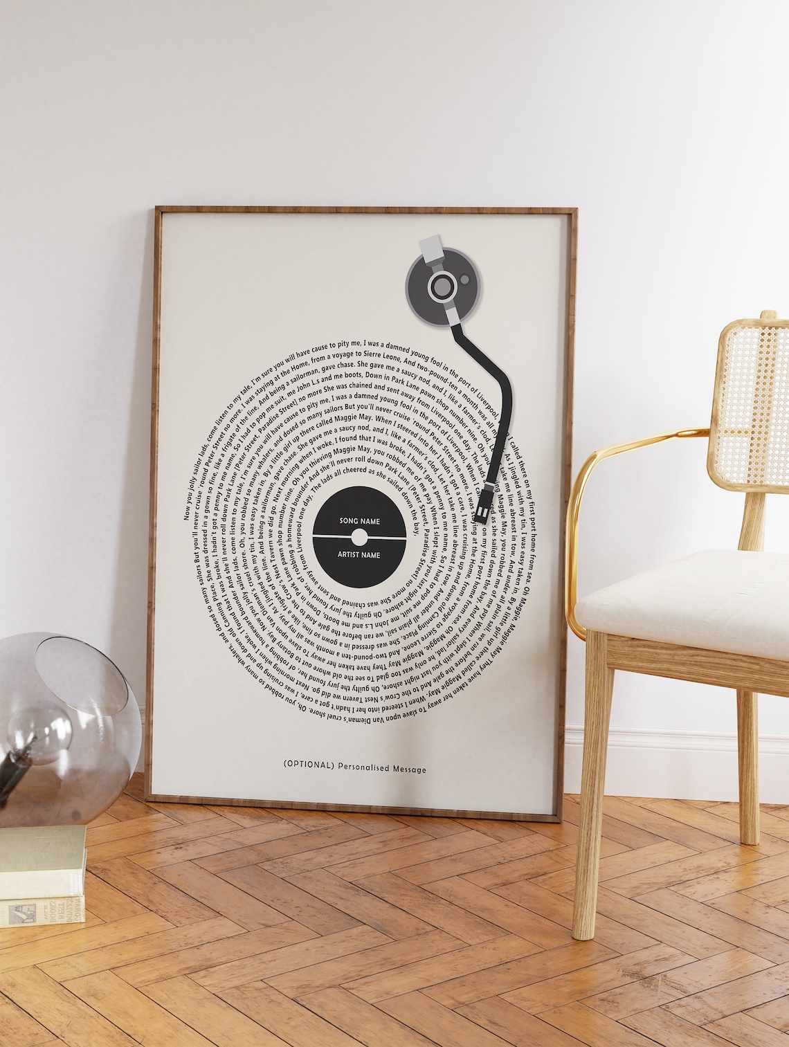 Custom Vinyl Lyrics Personalised Music Poster Art Print - Image 3