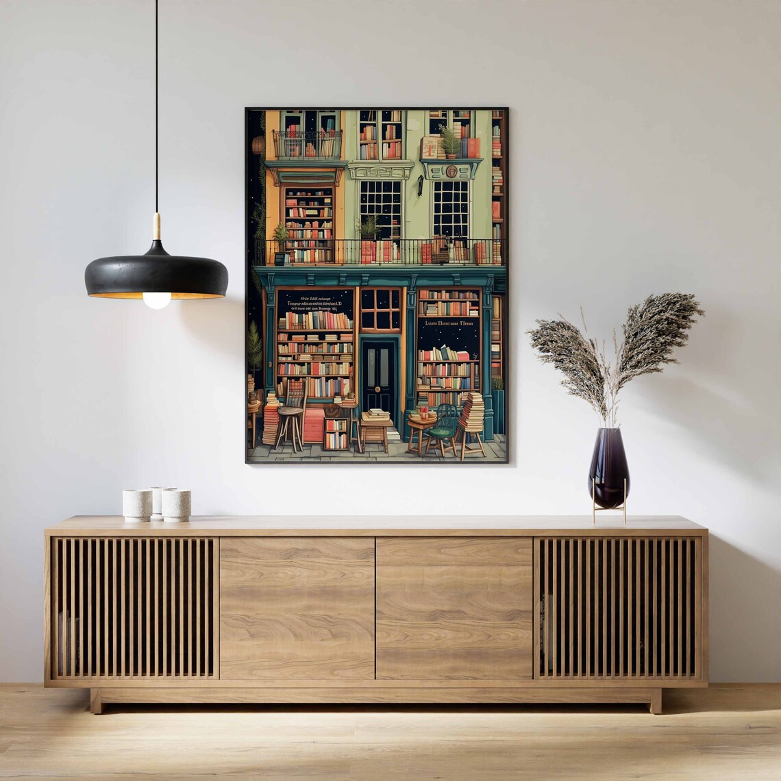 Vintage Book Store Poster, Retro Library Wall Art - Image 3