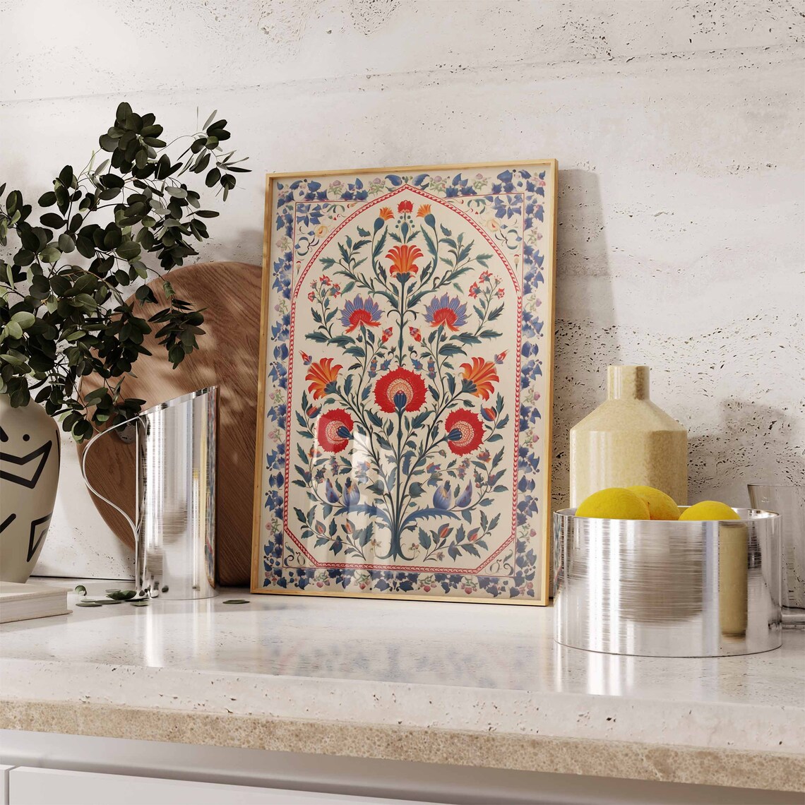Indian Floral Pattern Art Print, Pichwai Decor - Image 2