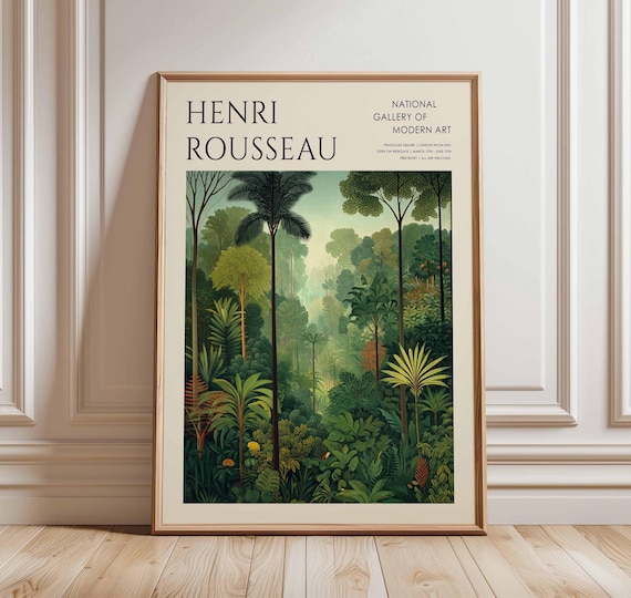 Henri Rousseau Misty Forest Jungle Museum Exhibition Art Poster