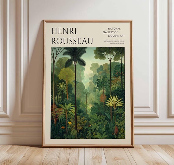 Henri Rousseau Poster Tropical Decor Jungle Print Botanical Wall Art Floral Boho Animal Exotic