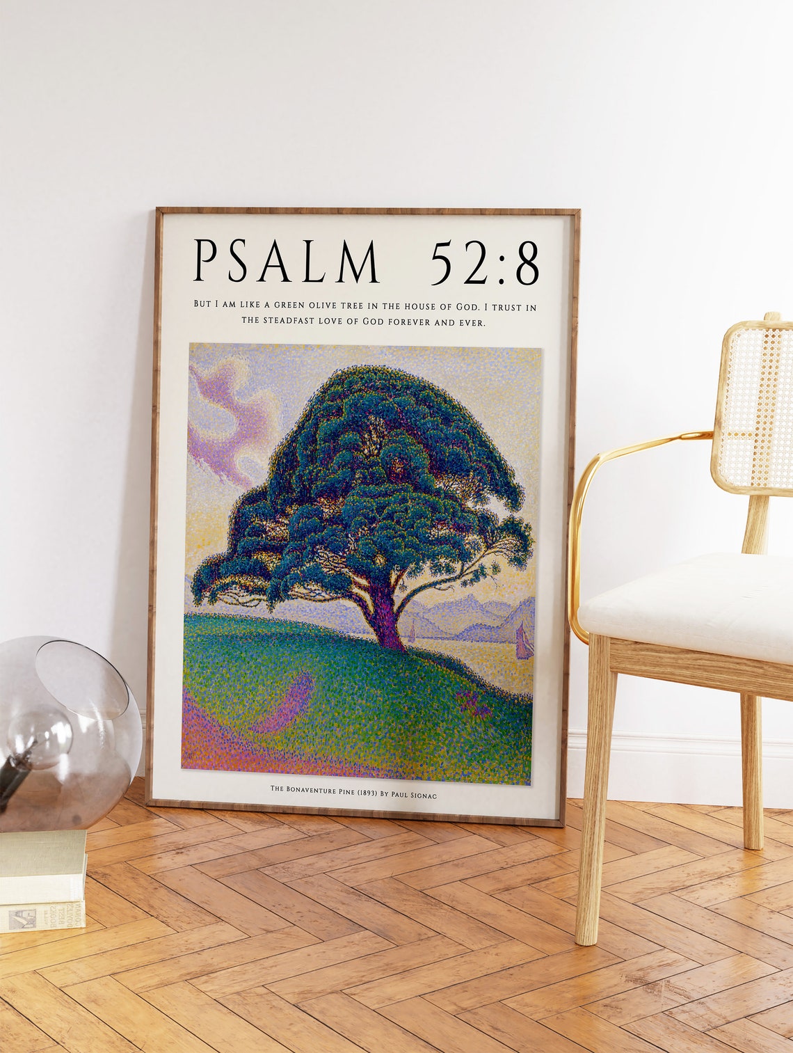 Psalm 52:8 Green Olive Tree Paul Signac Pointillism Faith Poster - Image 3
